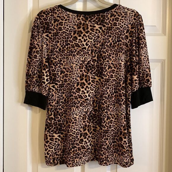 NY Collection Extra Large NWT stretchy animal print with black - Picture 2 of 8